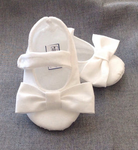 White Baby Girl Shoes with Bows | Newborn up to 24 Months