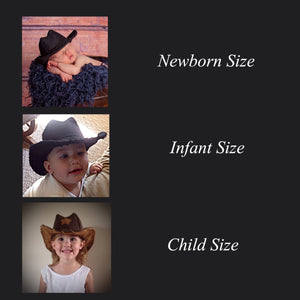 Baby Felt Cowboy Hat | Newborn | Infant | Child Sizes Available | PICK YOUR COLOR