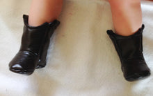 Load image into Gallery viewer, Black Faux Leather Baby Cowboy Boots