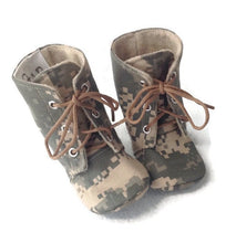 Load image into Gallery viewer, Army Baby Combat Boots | ACU Camo | Newborn size up to 4T |