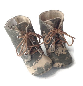 Army Baby Combat Boots | ACU Camo | Newborn size up to 4T |