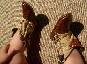 Bandana Print Baby Cowboy Boots with Black Leather | Newborn size up to 24 Months