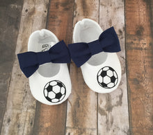Load image into Gallery viewer, Soccer Shoes with Bows | Newborn size up to 24 Months