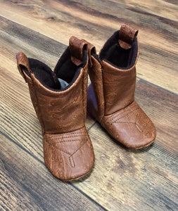 Ostrich Faux Leather Baby Cowboy Boots | 3-6 M size up to 24 Months