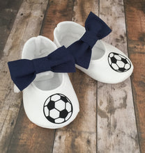 Load image into Gallery viewer, Soccer Shoes with Bows | Newborn size up to 24 Months
