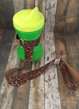 Load image into Gallery viewer, Leopard Print Sippy / Bottle / Toy Leash