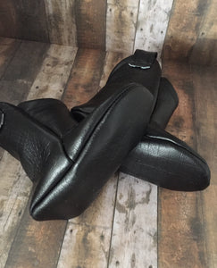 Black Faux Leather Baby Cowboy Boots