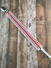 Load image into Gallery viewer, Baseball Stitch Pacifier Clip