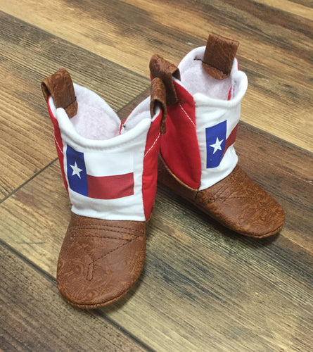 Texas Flag Baby Cowboy Boots | Newborn Size up to 24 Months