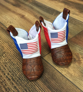 American Flag Baby Cowboy Boots | Newborn Size up to 24 Months