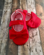 Load image into Gallery viewer, Red Baby Girl Shoes with Bows | Newborn size up to 24 Months