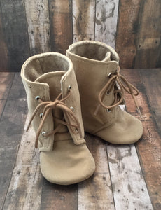 Tan Baby Combat Boots | Newborn size up to 4T