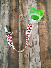 Load image into Gallery viewer, Baseball Stitch Pacifier Clip