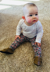 Brown Faux Leather Baby Moccasins