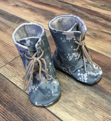 Army Baby Combat Boots | ACU Camo | Newborn size up to 4T | FREE Shipping in the US
