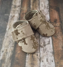 Load image into Gallery viewer, US Marine Corps Desert Camo Baby Shoes with straps | Newborn size up to 4T