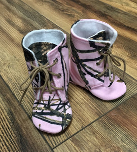 Pink Camo Baby Boots | Newborn size up to 4T