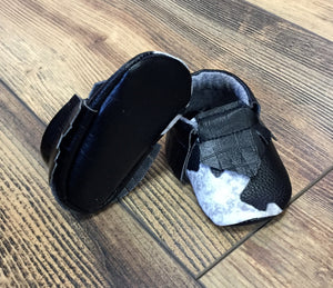 Cow Print Baby Moccasins