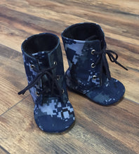 Load image into Gallery viewer, Navy Baby Combat Boots | Newborn size up to 4T