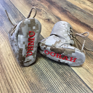 US Marine Corps Desert Camo Baby Combat Boots | Newborn size up to 4T