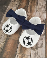 Load image into Gallery viewer, Soccer Shoes with Bows | Newborn size up to 24 Months