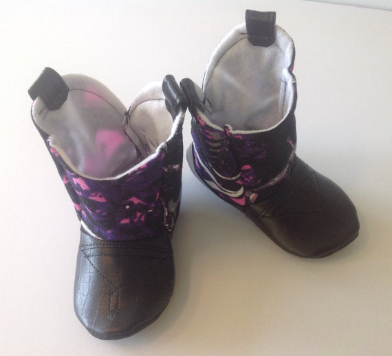 Muddy Girl Baby Cowboy Boots with Leather | Newborn size up to 24 Months