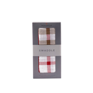 Plaid Swaddle | Red & Tan