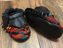 Load image into Gallery viewer, Southwest Print Baby Moccasins | Newborn size up to 24 M