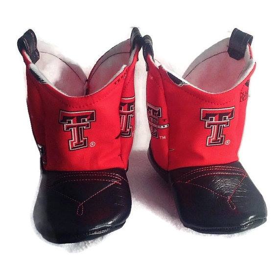 Texas Tech Baby Cowboy Boots with Leather | Newborn size up to 24 Months